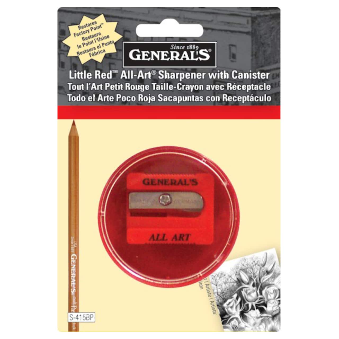 General&#x27;s&#xAE; Little Red&#x2122; All-Art&#xAE; Sharpener with Canister